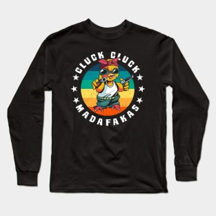 Chick Chicken Rooster MADAFAKAS Retro Vintage Long Sleeve T-Shirt